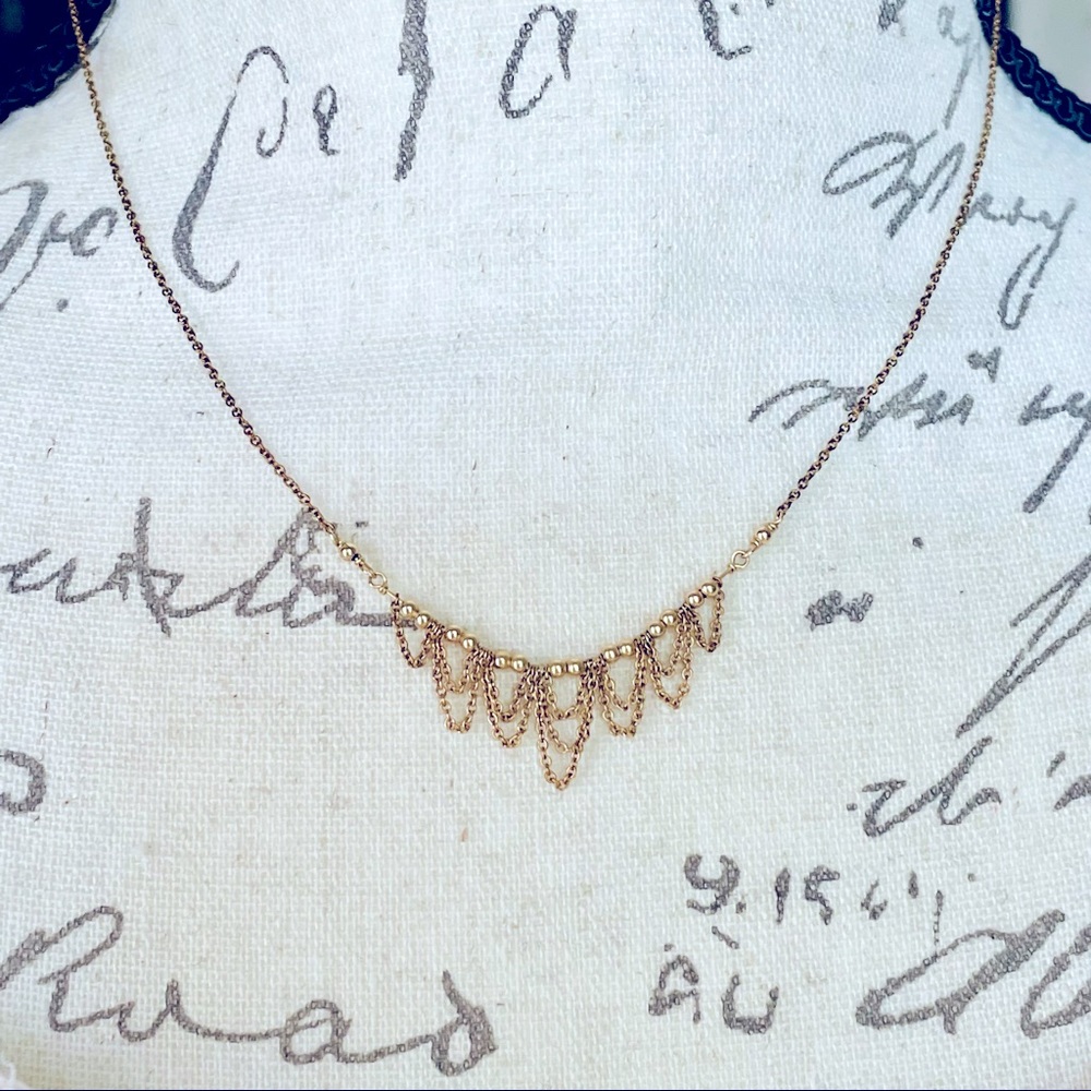 Viv & Ingrid Gold Tone Draping Chain Necklace